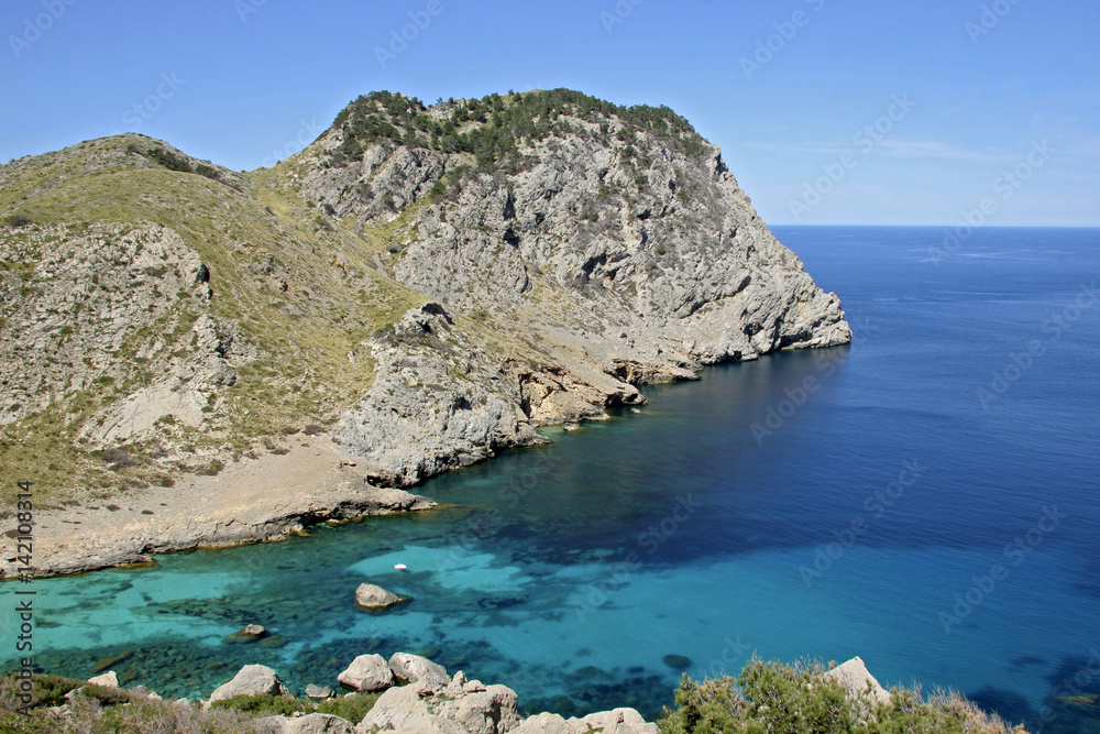 Bathing Cove Cala Figuera on the Cap Formentor, Mallorca, Balearic Islands, Spain, Europe