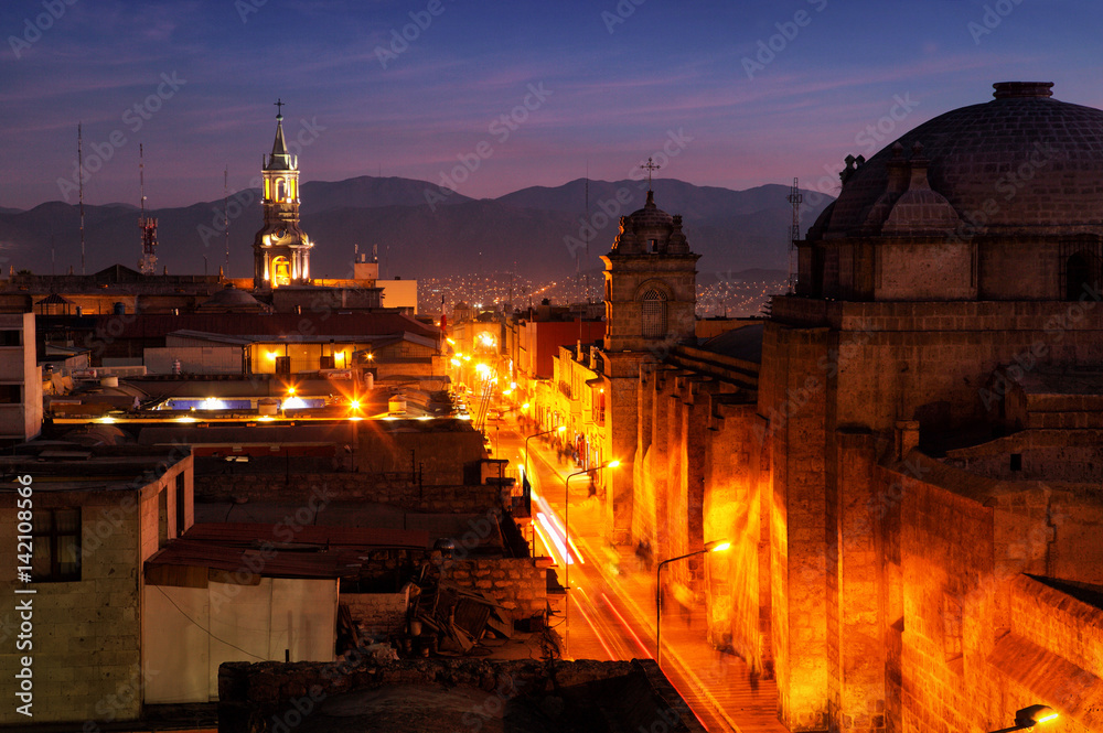 Streets evening Arequipa