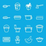 Set of 16 pot outline icons