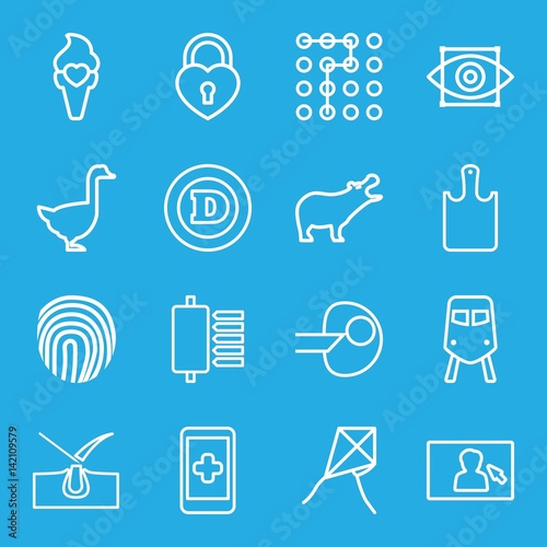 Set of 16 logo outline icons