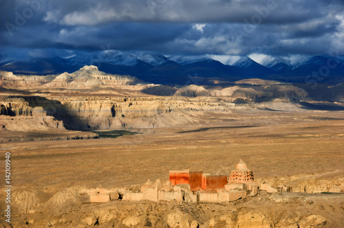 The desert landscapes of Guge kingdom, Western Tibet photo