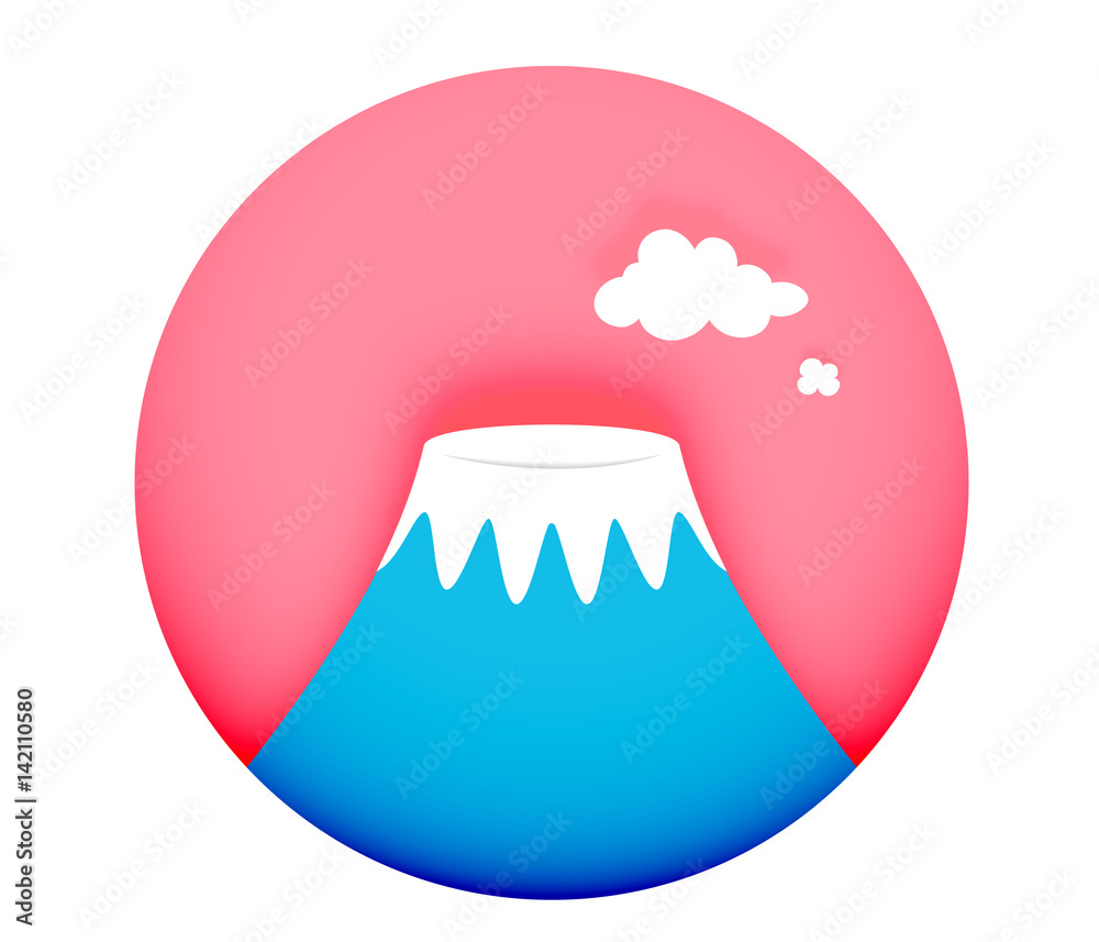 Mountain Fuji minimal symbol concept paper art Mountain Fuji minimal symbol concept paper art