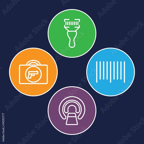 Set of 4 scanner outline icons