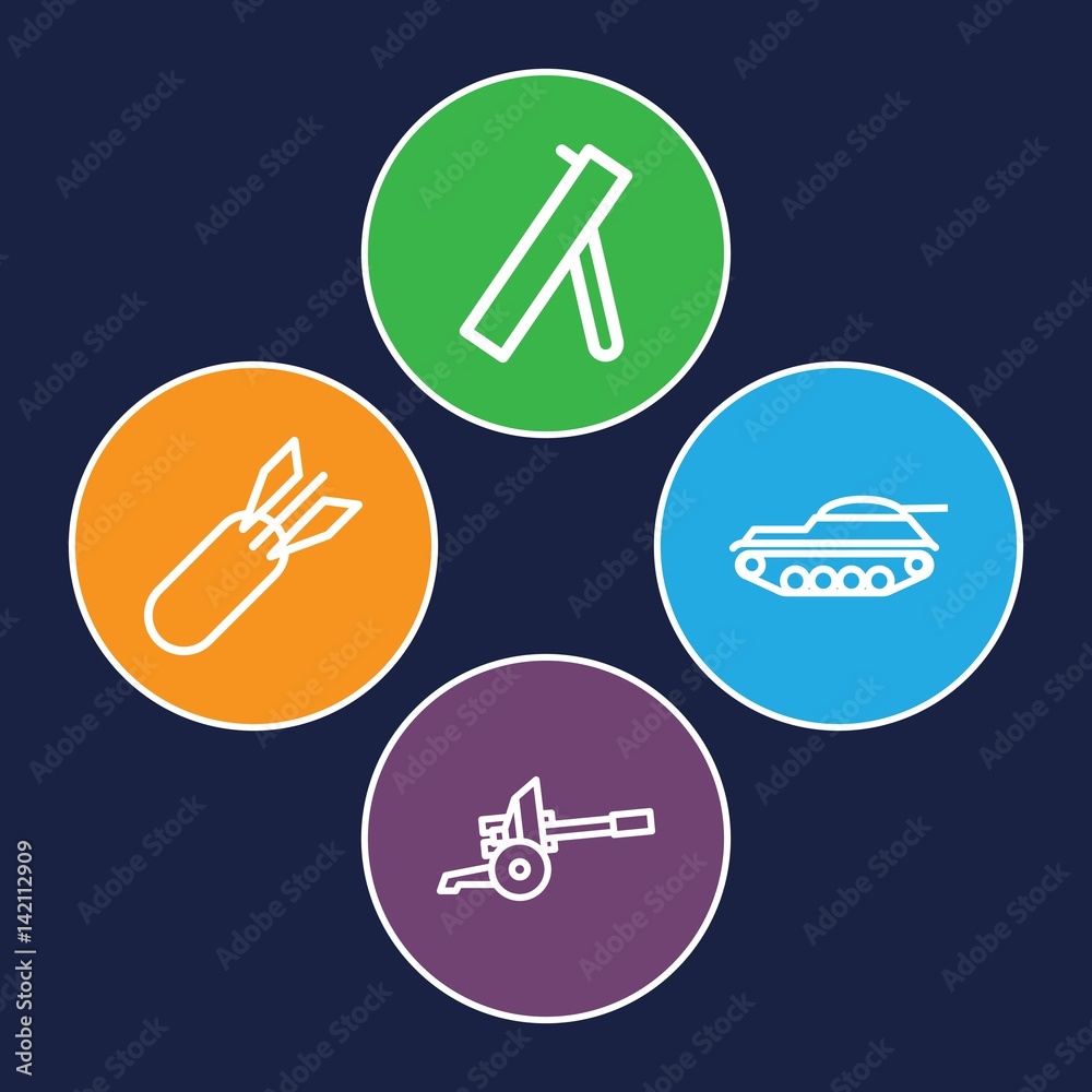 Set of 4 conflict outline icons Set of 4 conflict outline icons