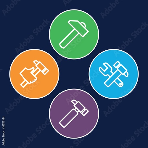 Set of 4 hummer outline icons