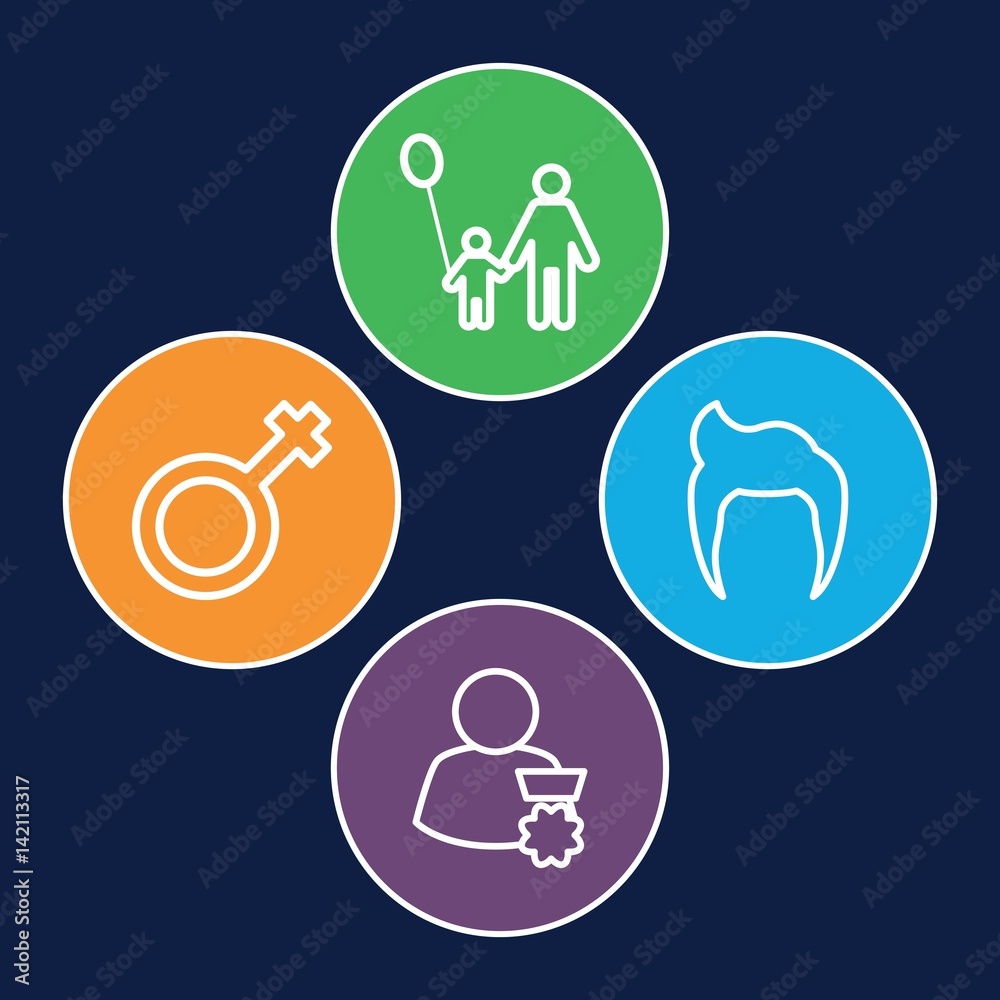 Set of 4 men outline icons