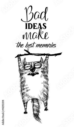 Funny cats.Vector sketch illustration.