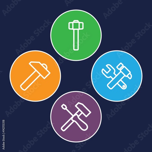 Set of 4 repair outline icons