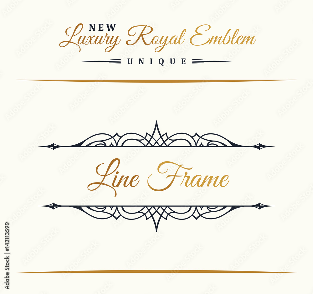 Calligraphic Luxury line symbol. Flourishes elegant emblem monogram. Royal vintage divider design