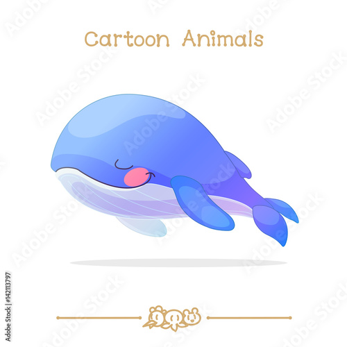 Toons series cartoon animals: sleeping blue whale
