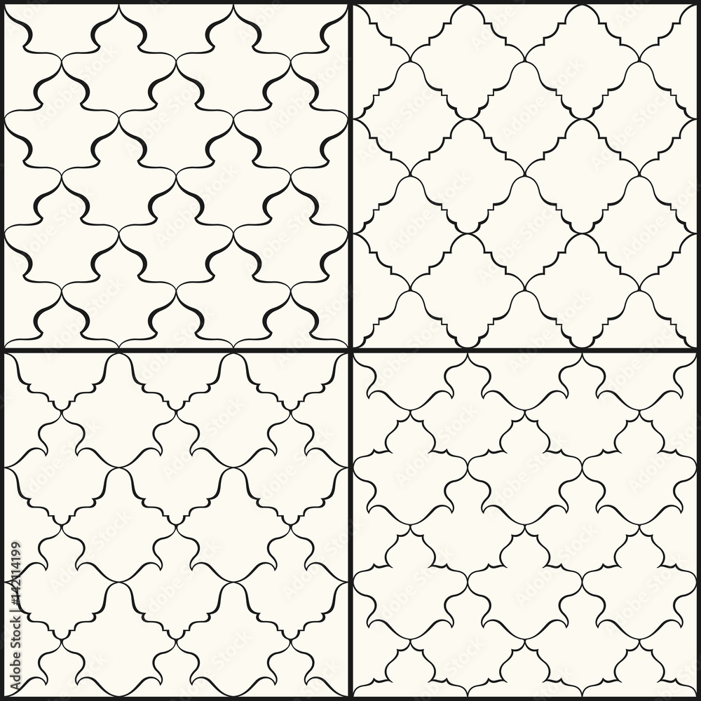 Fototapeta premium Oriental ornate seamless background set in Eastern style