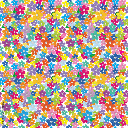 Multicolored floral seamless pattern