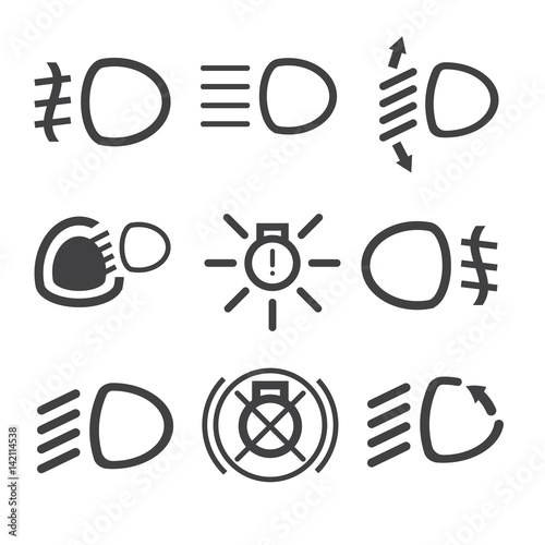 Car light dashboard icons