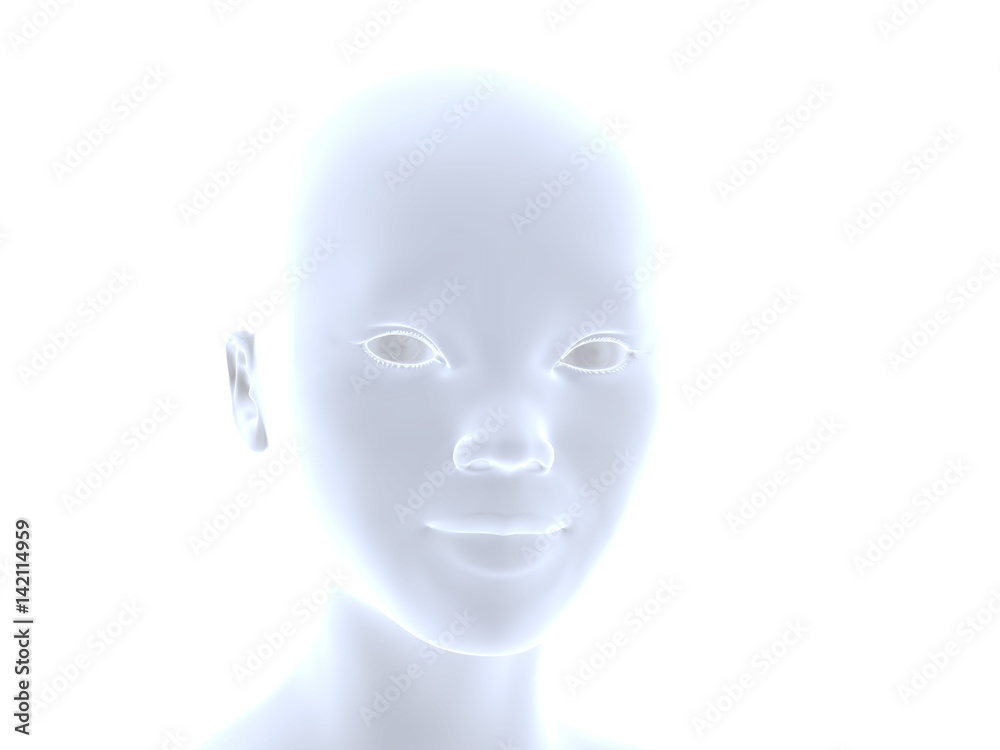 profile of a cute smiling child in shades of blue in front of a white background (conceptual 3d illustration) 006 profile of a cute smiling child in shades of blue in front of a white background (conceptual 3d illustration) 006
