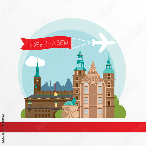 Photography Copenhagen Denmark. Nordic capital. City skyline silhouette.