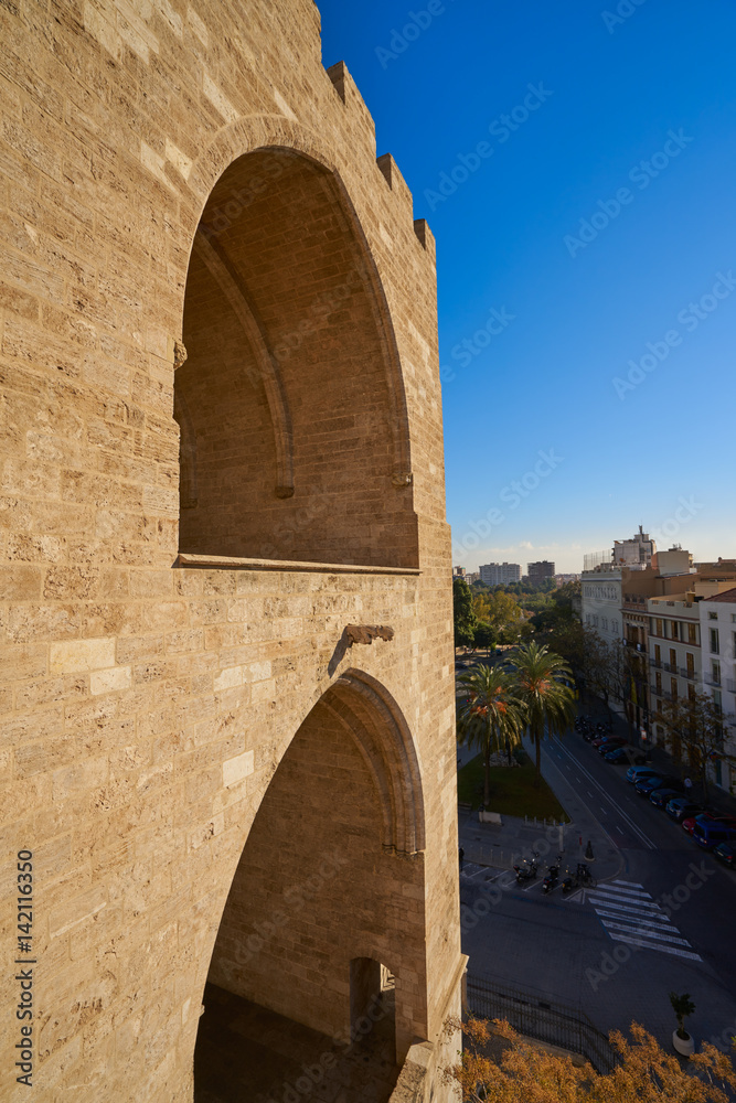 Torres de Serrano towers arch in Valencia