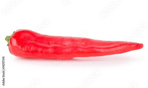 one red pepper on a white background