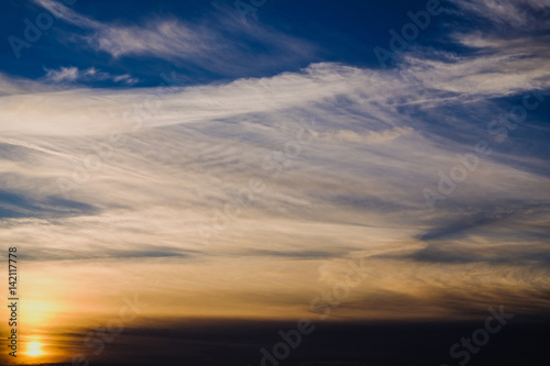 Sky with clouds at sunset 