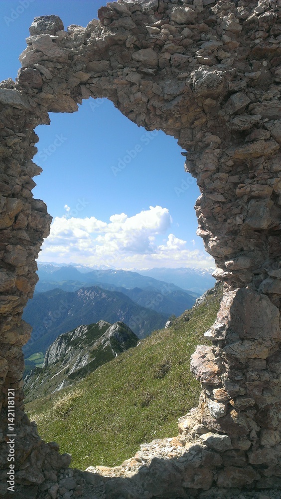 Stone ruin in the mountains