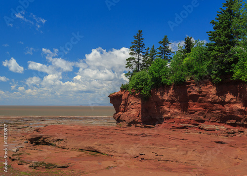 View at Burncoat Head Park on the Bay of Fundy in Nova Scotia. Where the highest tides in the world are reported.