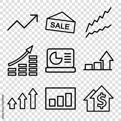 Set of 9 sales outline icons