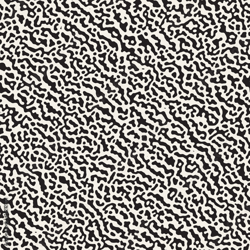 Vector Seamless Grunge Pattern. Black and White Organic Shapes. Messy Spots Texture.