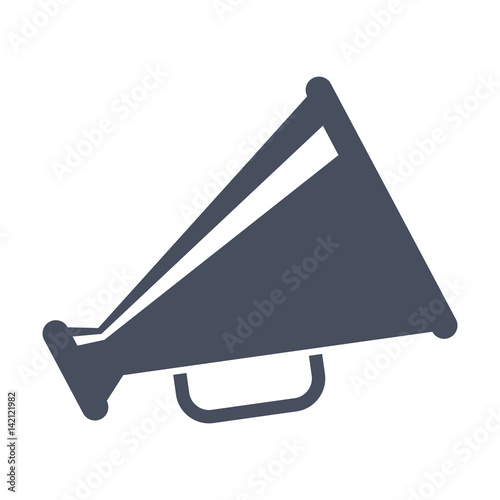 Megaphone, black vector silhouette on white background