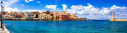 Landmarks of Greece - beautiful venetian town Chania in Crete island
