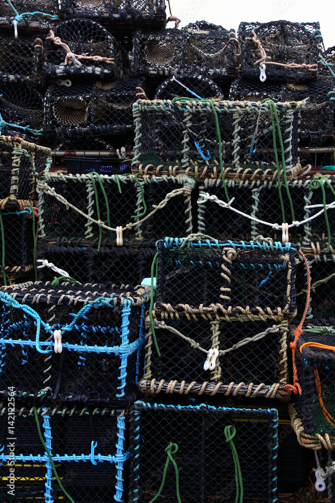 Lobster crab pots stacked on each other Lobster crab pots stacked on each other