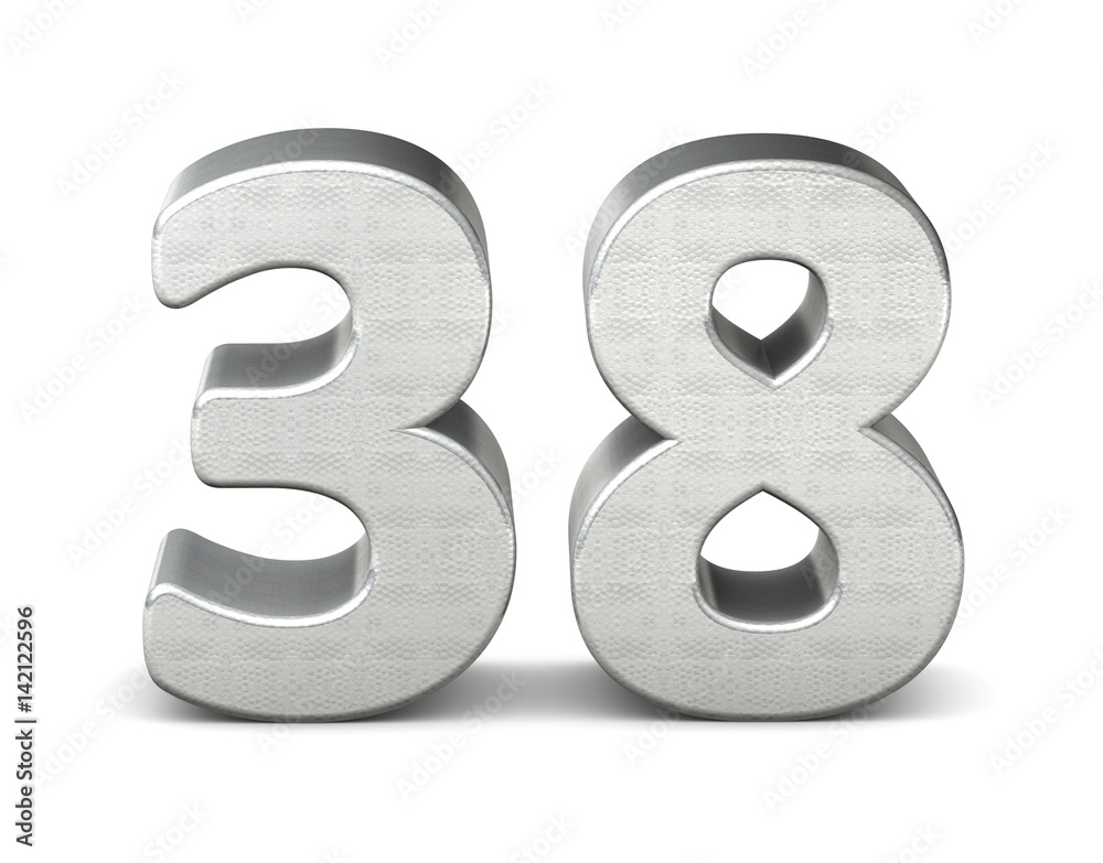 38 zahl silber 3d number silver struktur 38 zahl silber 3d number silver struktur