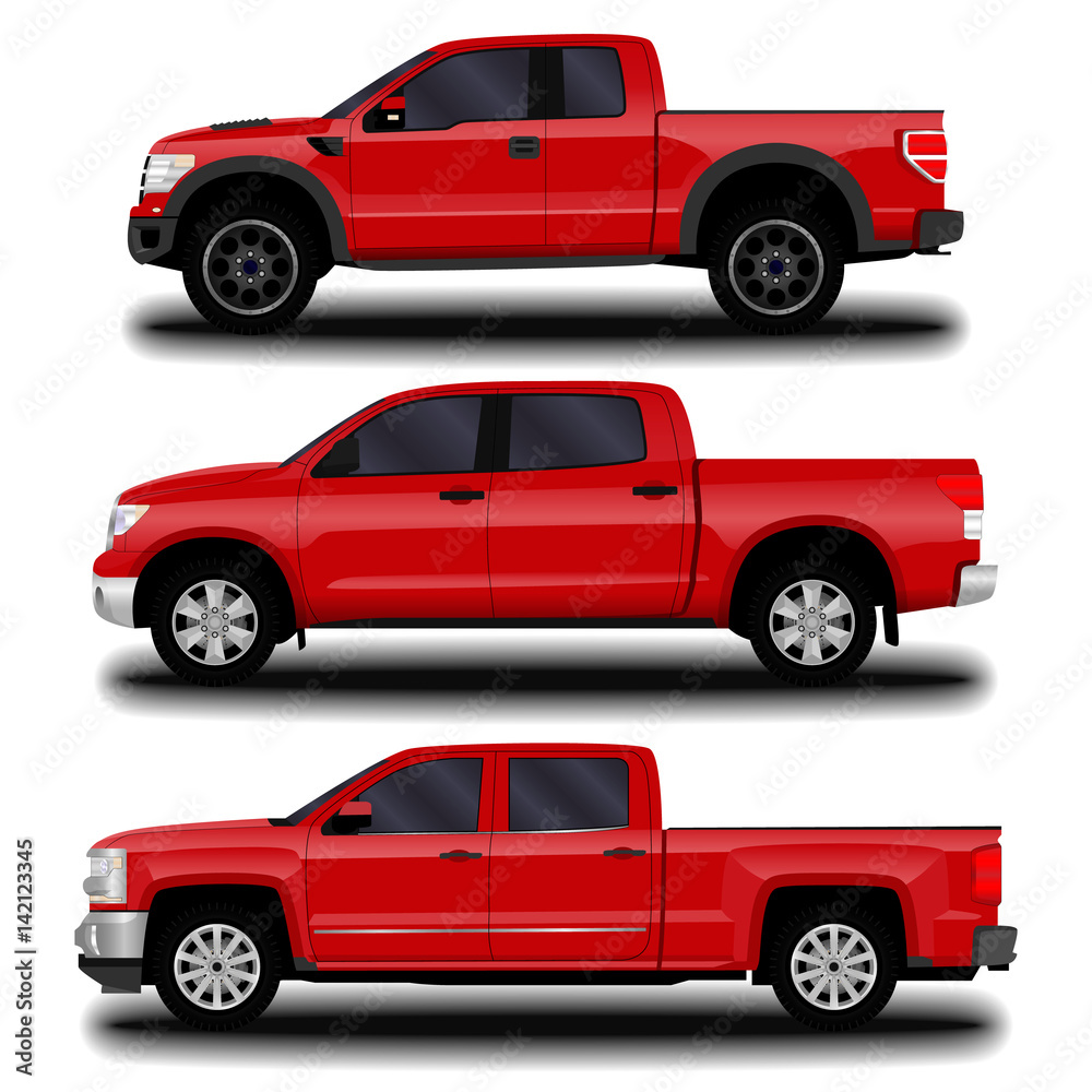Fototapeta premium realistic car. Pickup set.