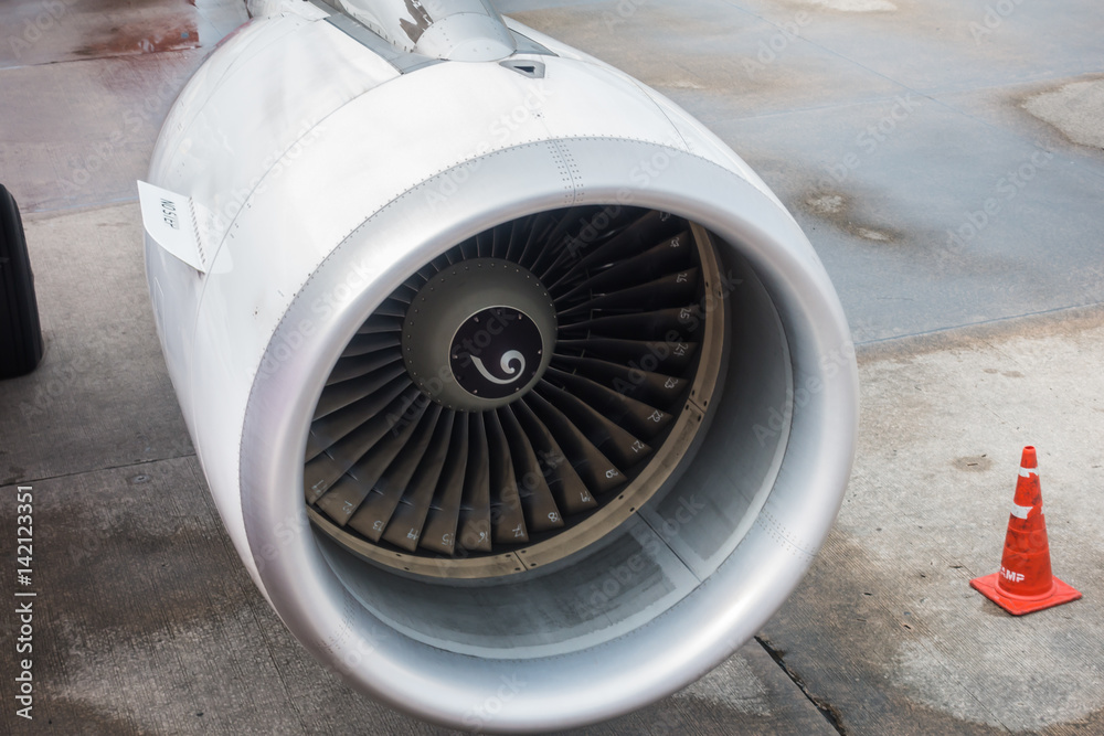 Turbine engine of airplane . Turbine engine of airplane .