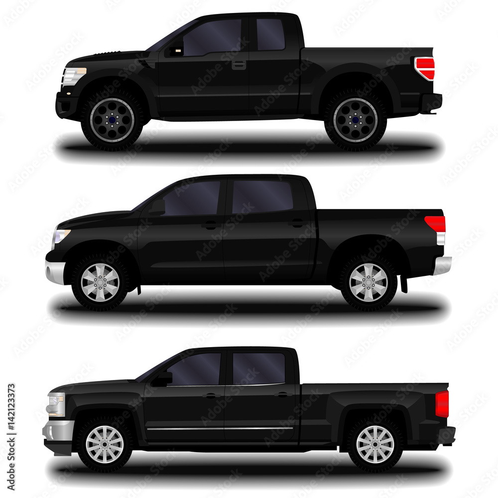 Fototapeta premium realistic car. Pickup set.