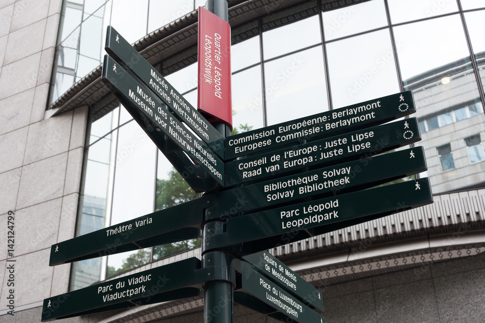 Fototapeta premium Brussels signpost