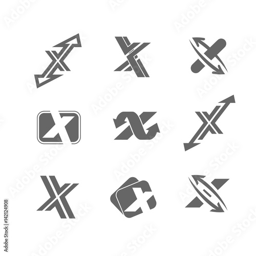 Vector illustration abstract icons letter X photo