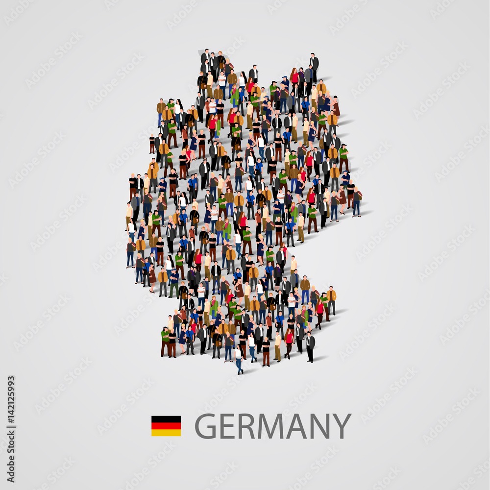 Large group of people in Germany map form. Background for presentation. Large group of people in Germany map form. Background for presentation.