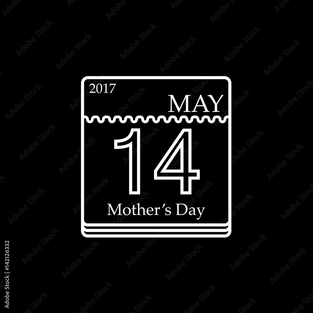 Vector Calendar of Mother's day, 14th May, 2017
