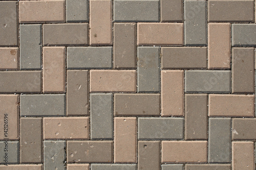 Multicolored paving slabs