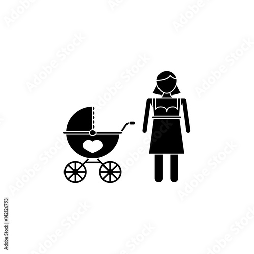 Woman with pram icon