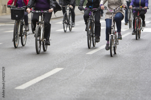 Group of cyclist during the street race