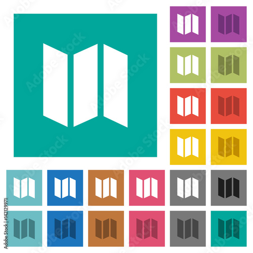 Collapsible map square flat multi colored icons