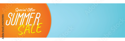 Summer Sale heading design like the sun for banner or poster. Sale and discounts. Vector illustration