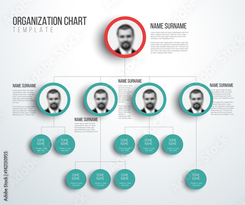 Minimalist hierarchy chart with photos
