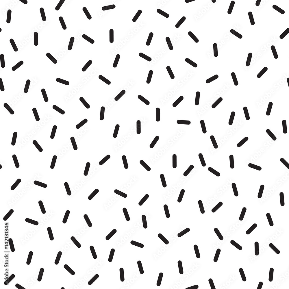 Seamless abstract painted ink pattern. Vector. Rare dashed. Black and white. Trendy ink. The texture of the wrapper or background.