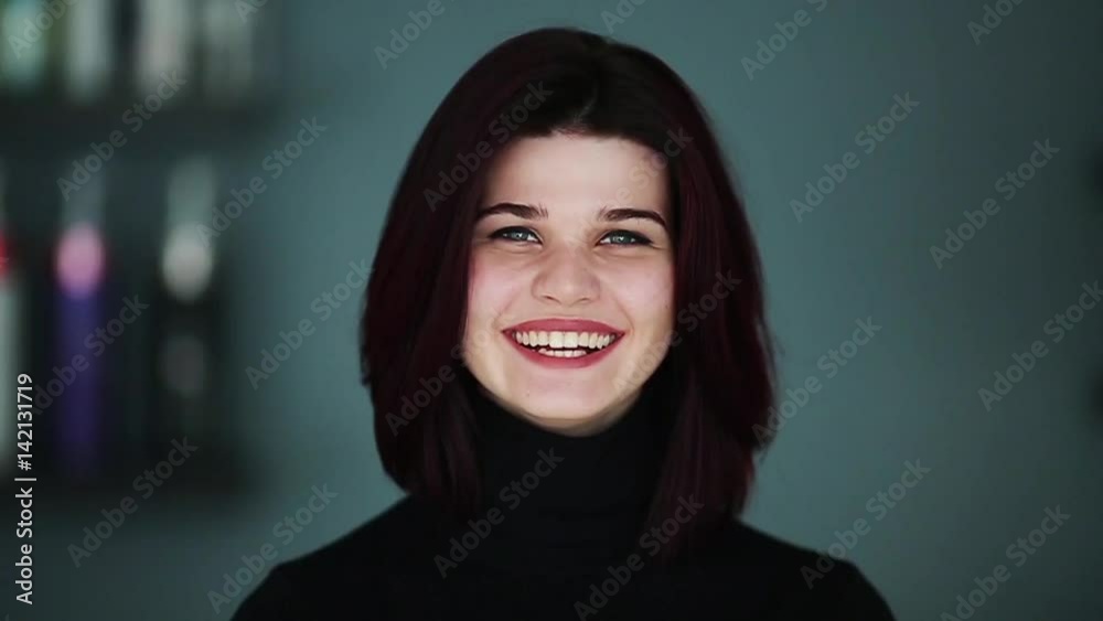 Portrait of Beautiful caucasian brunette woman laughing Portrait of Beautiful caucasian brunette woman laughing