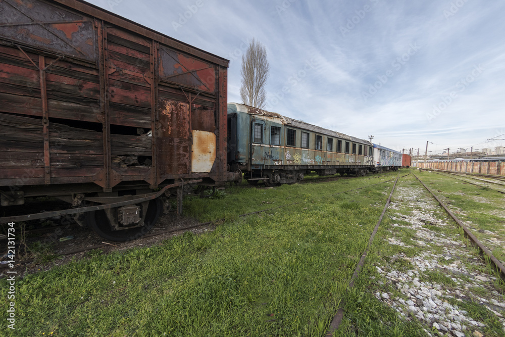 Nostalgic trains parked at Haydarpasa station for visitors, Istanbul, Turkey. March`2017