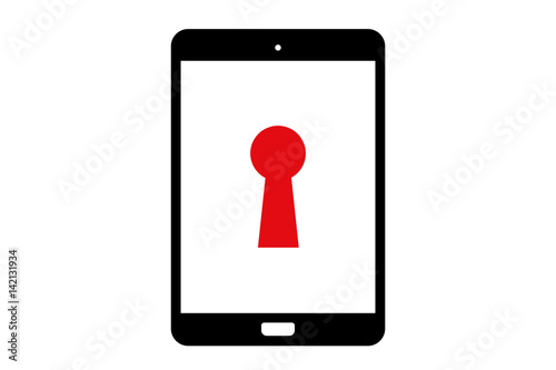 Tablet - Datenschutz - Schlüsselloch