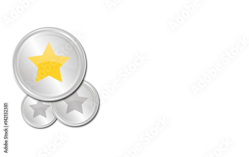 Buttons mit Freiraum - Stern - Silber Medaille