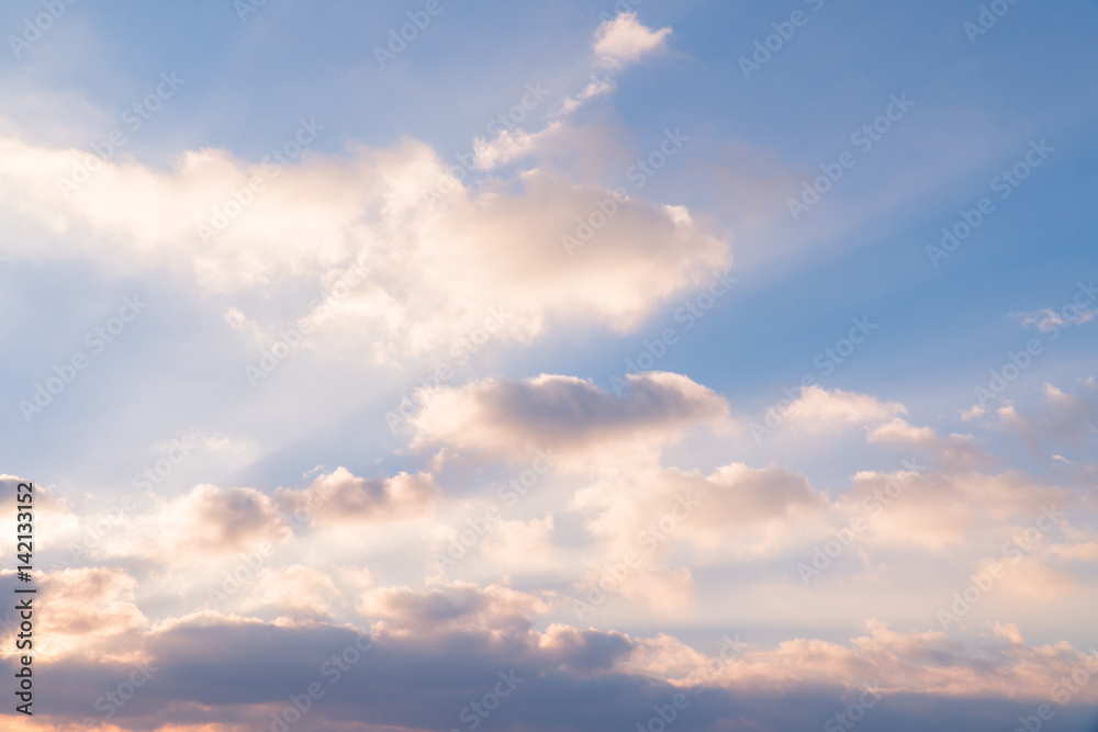 Beautiful Sky and Sunlight Color background