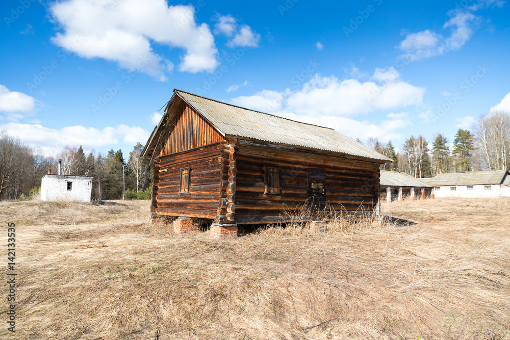 Old Abandoned Barn Log structure wood building Old Abandoned Barn Log structure wood building